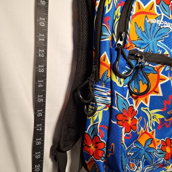 Vibedration Hydration Backpack w/o bladder - Blue Orange Tropical - Used - Picture 3 of 9